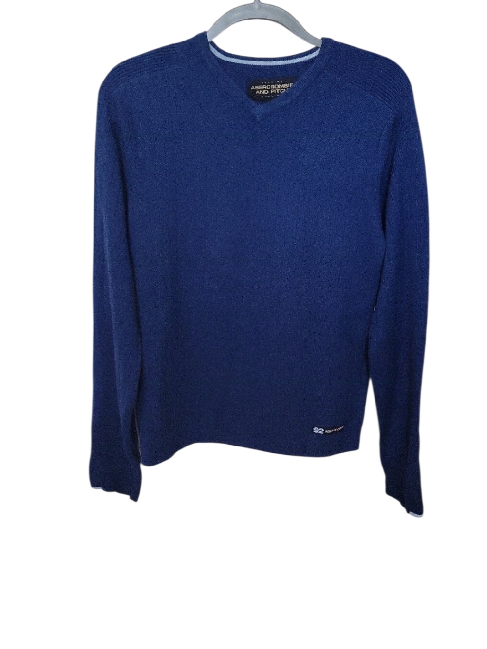 Abercrombie & Fitch Men's V-Neck Sweater in Royal Blue-Large